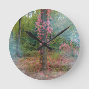 Forest mood  poster round clock