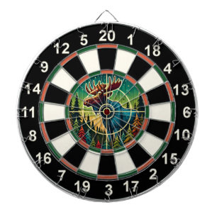 Forest Moose in Crosshairs Art Dartboard