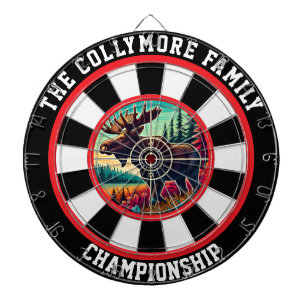 Forest Moose in Crosshairs Design Dartboard