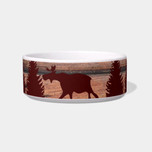 Forest Moose Wolf Wilderness Mountain Cabin Rustic Bowl
