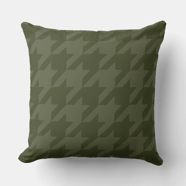 Forest Moss Houndstooth Cushion (Front)