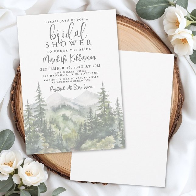 Forest Mountain Adventure Bridal Shower Invitation (Forest Mountain Adventure Bridal Shower Invitation)