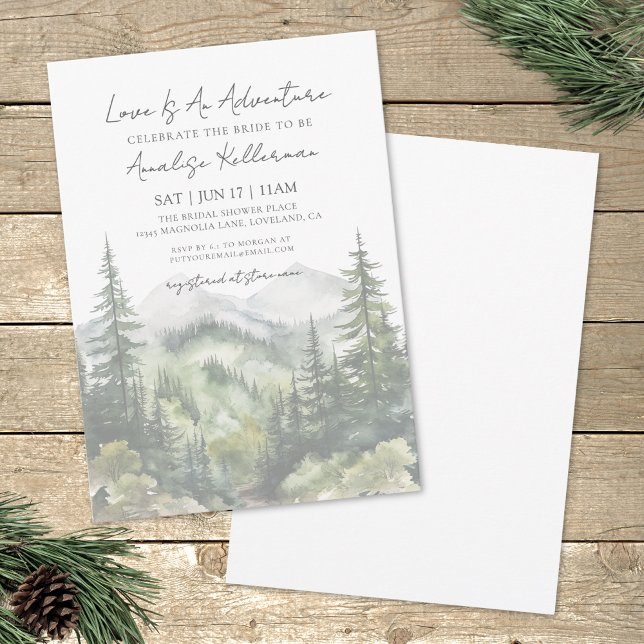 Forest Mountain Adventure Bridal Shower Invitation (Forest Mountain Adventure Bridal Shower Invitation)