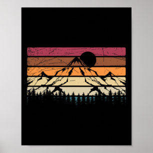 Forest Mountain Outdoors Nature Wildlife Trees Ret Poster