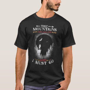 Forest Mountain Outdoors Nature Wildlife Trees Ret T-Shirt