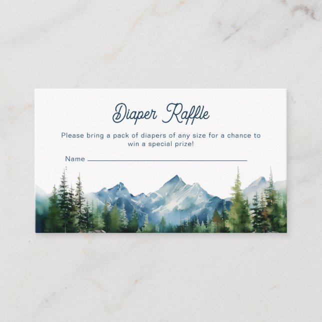 Forest Mountain Rustic Adventure Baby Shower  Enclosure Card (Front)