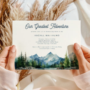 Forest Mountain Rustic Adventure Baby Shower  Invitation
