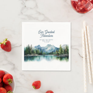 Forest Mountain Rustic Adventure Baby Shower Napkin