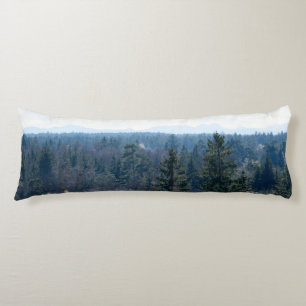Forest Mountain View #1 #cabin #decor #wall #art  Body Cushion