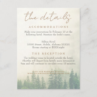 Forest Mountain Wedding Details Enclosure Card