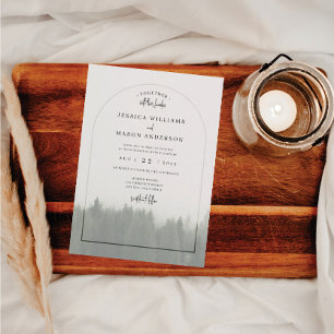 Forest Mountain Wedding Invitation Misty Woodland
