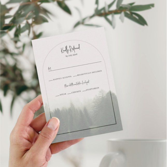 Forest Mountain Wedding RSVP Card (Creator Uploaded)