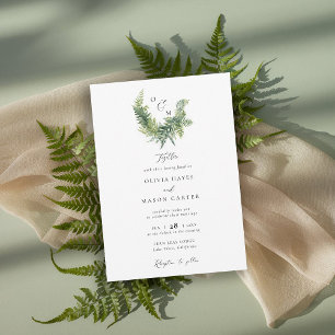Forest Mountain Woodland Crest Elegant Wedding Invitation
