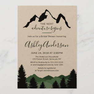 Forest Mountains Bridal Shower Invitation