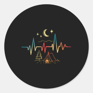 Forest Mountains Nature Heartbeat Outdoor Hiking C Classic Round Sticker