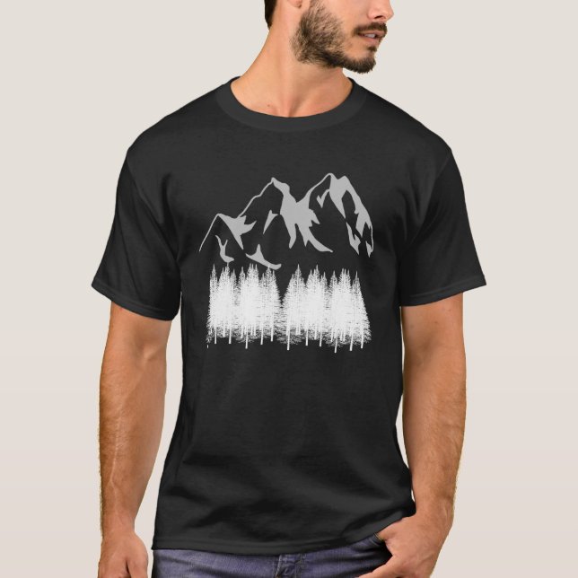 forest mountains nature vacation mountains hiking T-Shirt (Front)