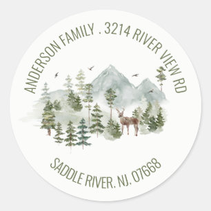 Forest Mountains   New Home Address Label Sticker