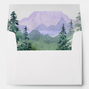 Forest Mountains Rustic Wedding Envelope