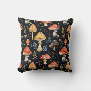 Forest Mushroom and Fern Cushion