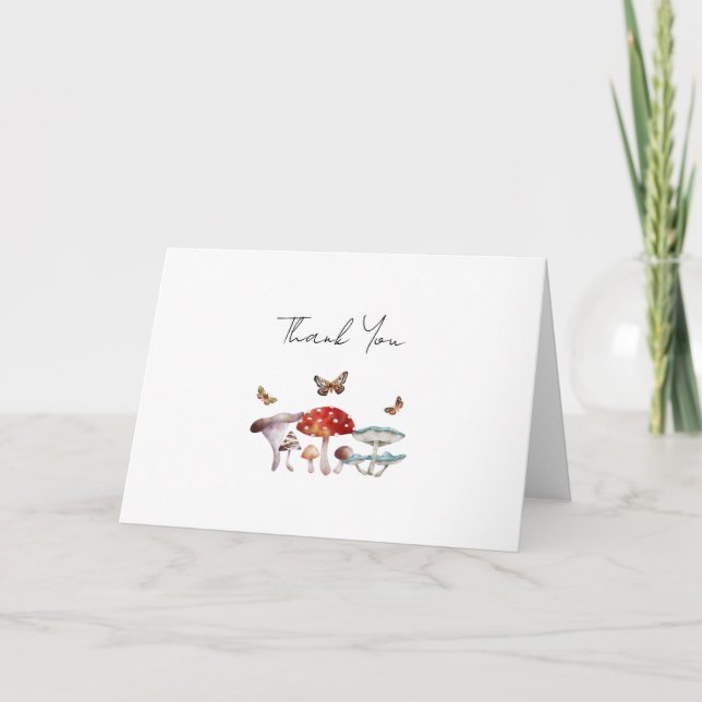 Forest Mushroom Bridal Shower Thank You Card (Front)