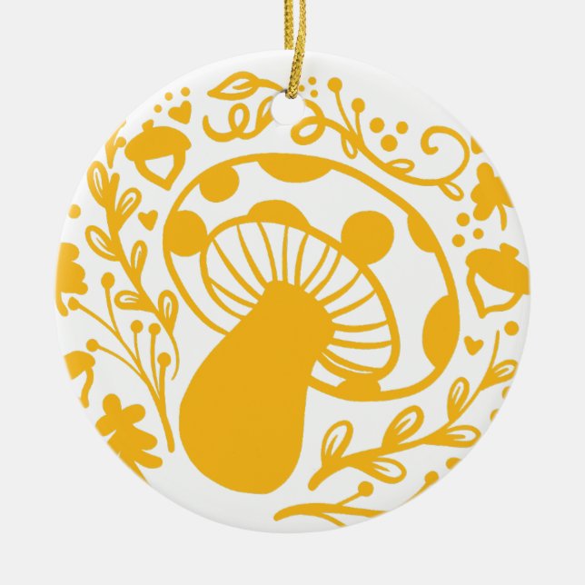 FOREST MUSHROOM CERAMIC ORNAMENT (Front)