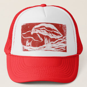 Forest mushroom, toadstool, fungi red and white  trucker hat