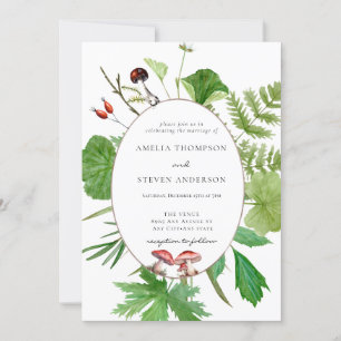 Forest Mushroom   Woodland Wedding Invitation