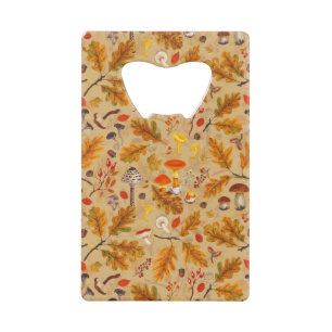 Forest mushrooms and autumn flora on ochre