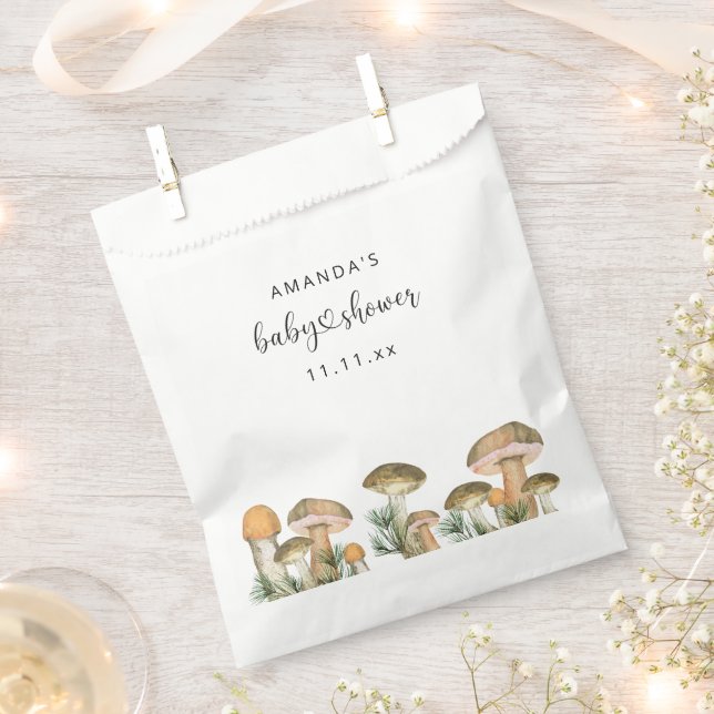 Forest mushrooms baby shower  favour bag (Clipped)