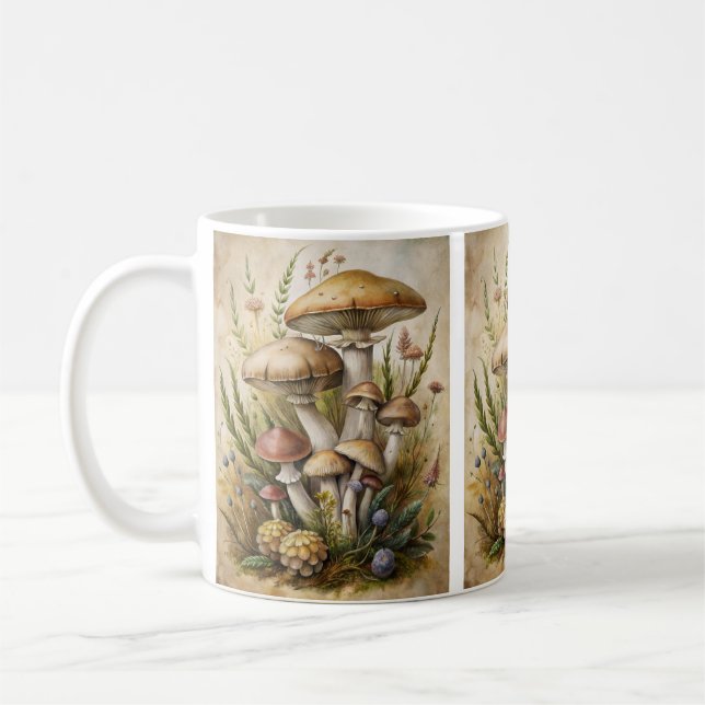 Forest Mushrooms Coffee Mug (Left)