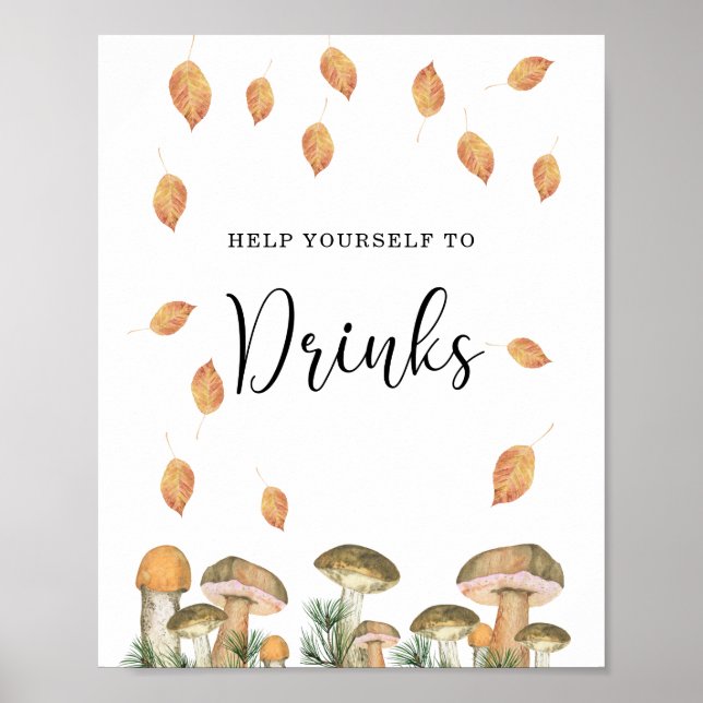 Forest mushrooms - Drinks  Poster (Front)