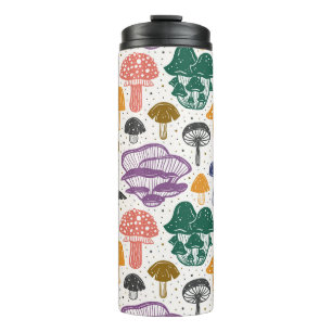 Forest Mushrooms Ink Vintage Texture Thermal Tumbler