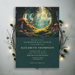 Forest Mushrooms Magical Fairy Tale Oh Baby Shower Invitation