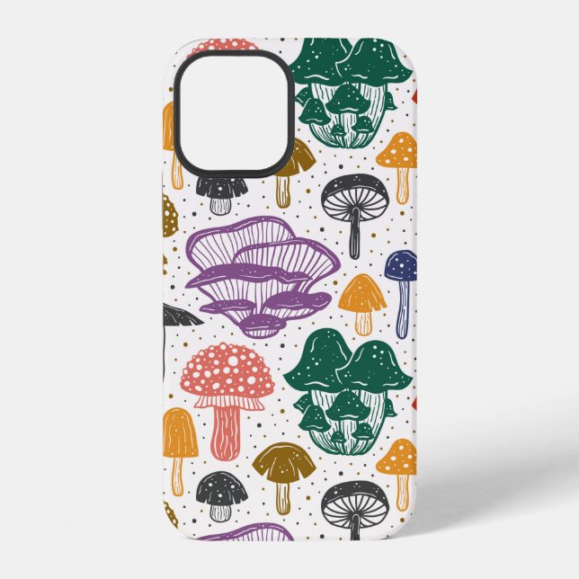 Forest mushrooms. Seamless pattern, texture, backg iPhone Case (Back)