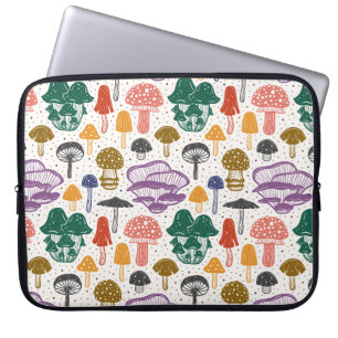 Forest mushrooms. Seamless pattern, texture, backg Laptop Sleeve