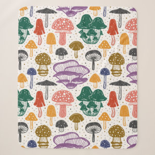 Forest mushrooms. Seamless pattern, texture, backg Sherpa Blanket