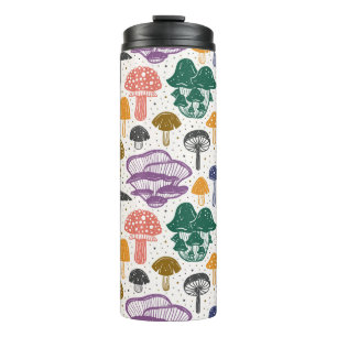 Forest mushrooms. Seamless pattern, texture, backg Thermal Tumbler