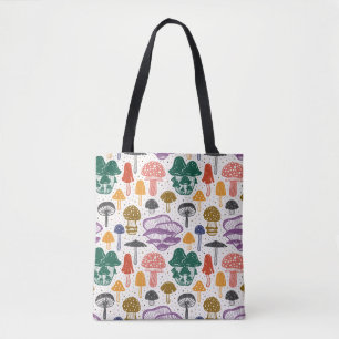 Forest mushrooms. Seamless pattern, texture, backg Tote Bag