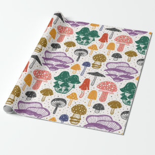 Forest mushrooms. Seamless pattern, texture, backg Wrapping Paper