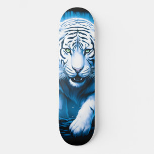 Forest Mystic Wild White Tiger Skateboard