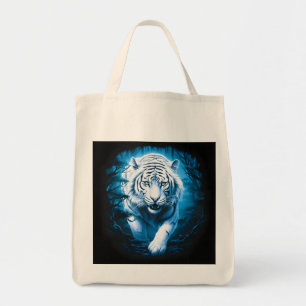 Forest Mystic Wild White Tiger Tote Bag