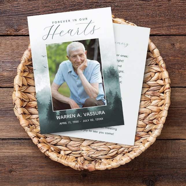 Forest Nature Funeral Memorial Prayer Photo Card (Forest Nature Funeral Memorial Prayer Photo Card)