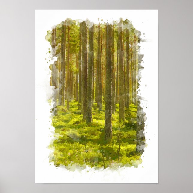 Forest Nature Landscape - Watercolor Poster (Front)