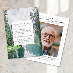 Forest Nature Photo Sympathy Funeral Memorial Thank You Card