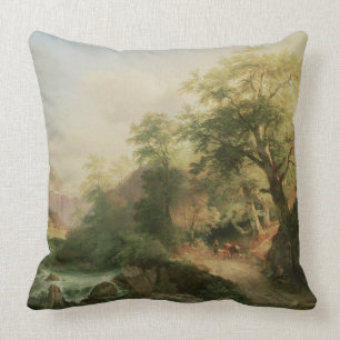 Forest near Vienna, 1852 (oil on canvas) Cushion
