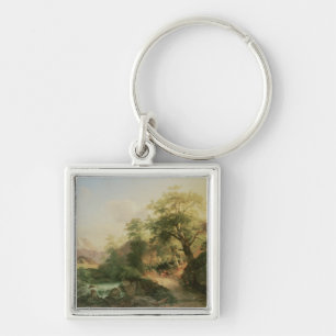 Forest near Vienna, 1852 (oil on canvas) Key Ring