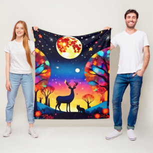 Forest Night Glow Fleece Blanket