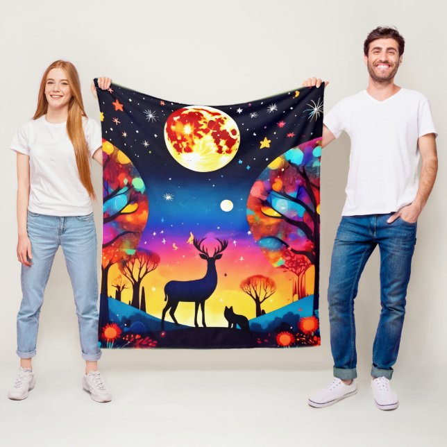 Forest Night Glow Fleece Blanket (In Situ)