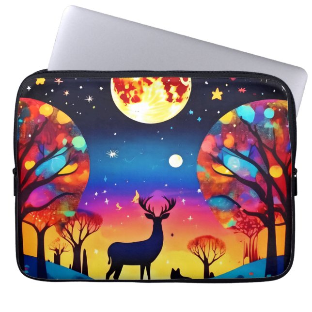 Forest Night Glow Laptop Sleeve (Front)