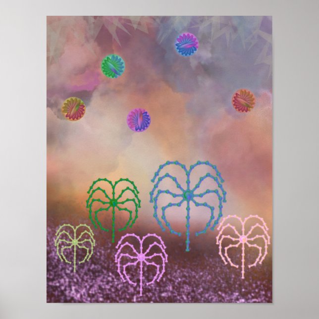 Forest of colour and clouds poster (Front)